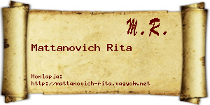 Mattanovich Rita névjegykártya